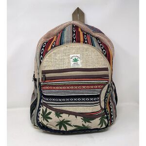 Unique Design100% Himalaya Hemp Backpack multi Pockets (THC FREE) Handmade Nepal